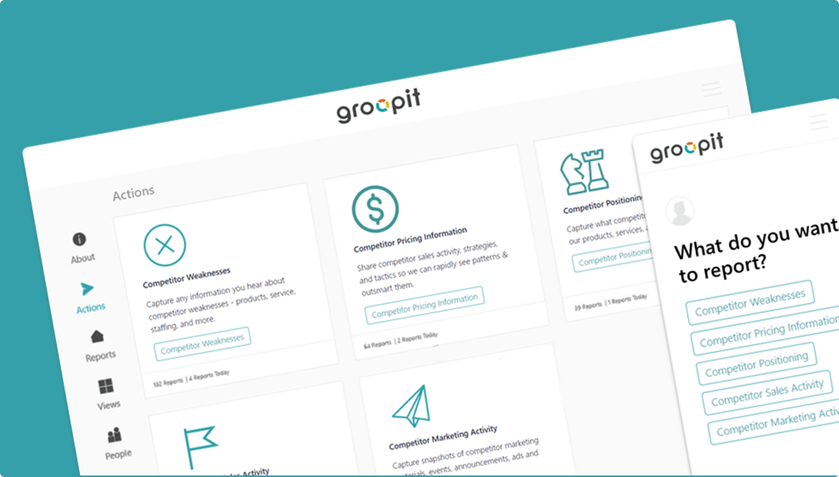 Groopit Competitive Intelligence Solution User Interface