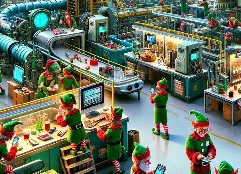 Elf toy shop factory floor