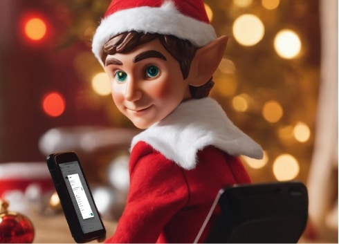 Elf using Groopit on mobile phone